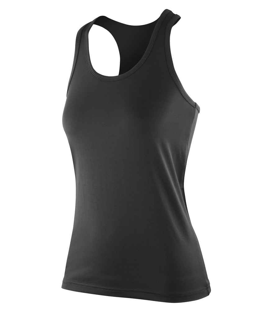 Spiro SR281F Impact Ladies Softex Fitness Top in Black