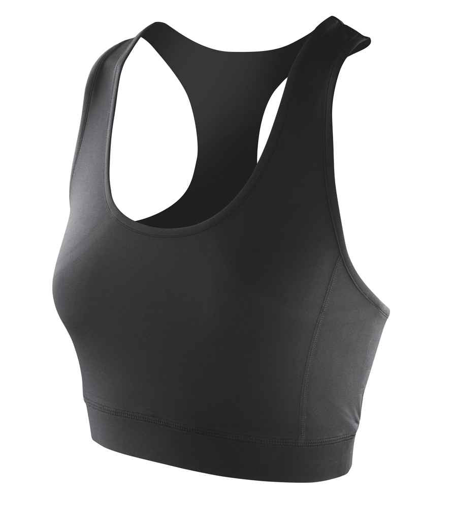 Spiro SR282F Impact Ladies Softex Crop Top in Black