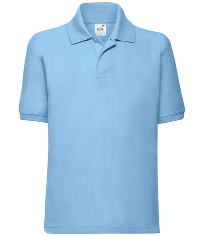 Fruit of the Loom SS11B kids polo in Sky Blue