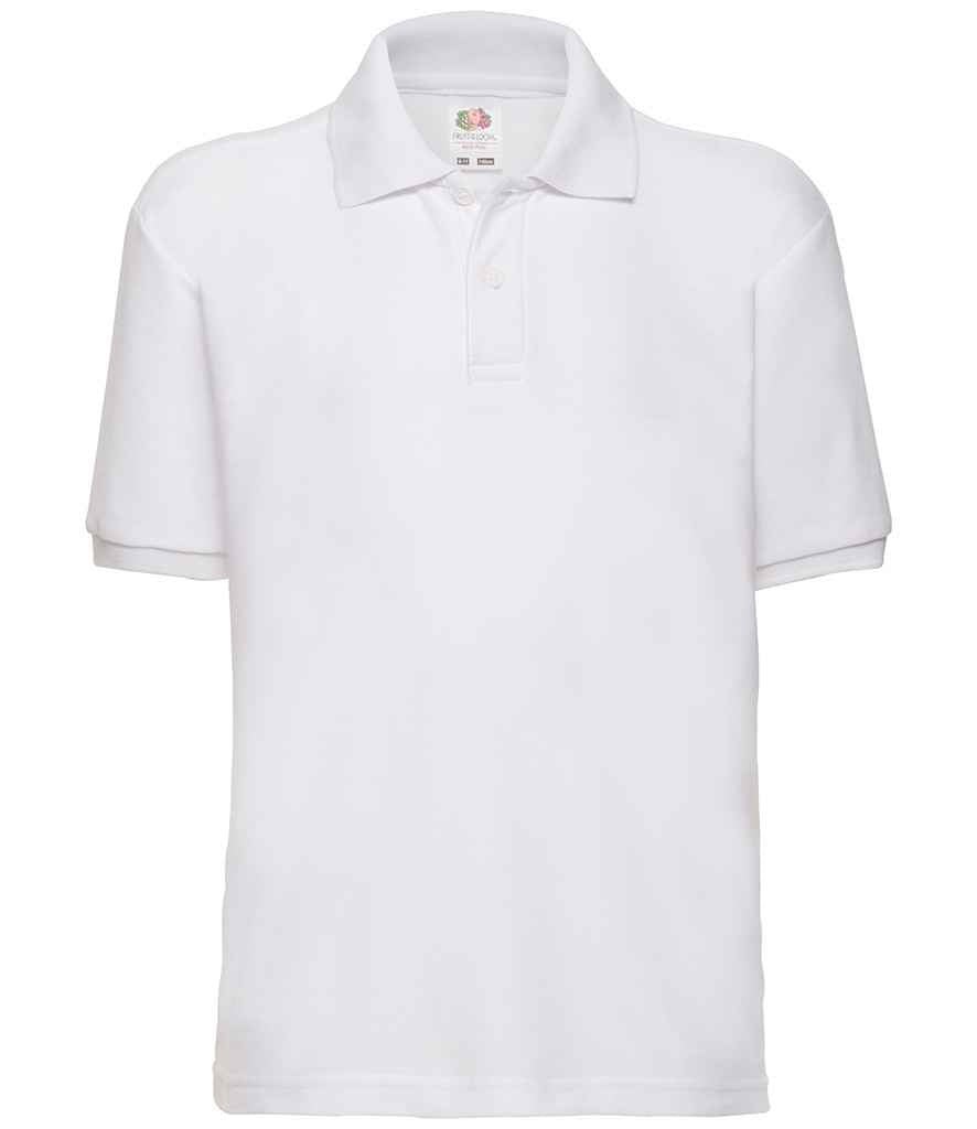 Fruit of the Loom SS11B kids polo in White