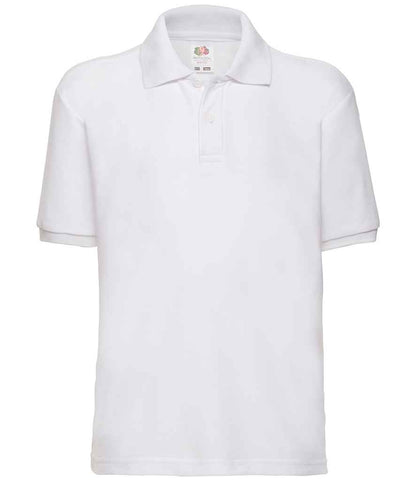 Fruit of the Loom SS11B kids polo in White