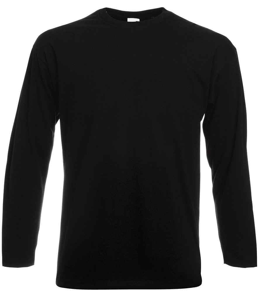 Fruit of the Loom SS21 Long Sleeve Value T-Shirt in Black