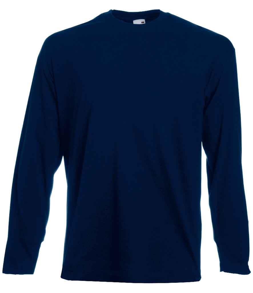 Fruit of the Loom SS21 Long Sleeve Value T-Shirt in Deep Navy