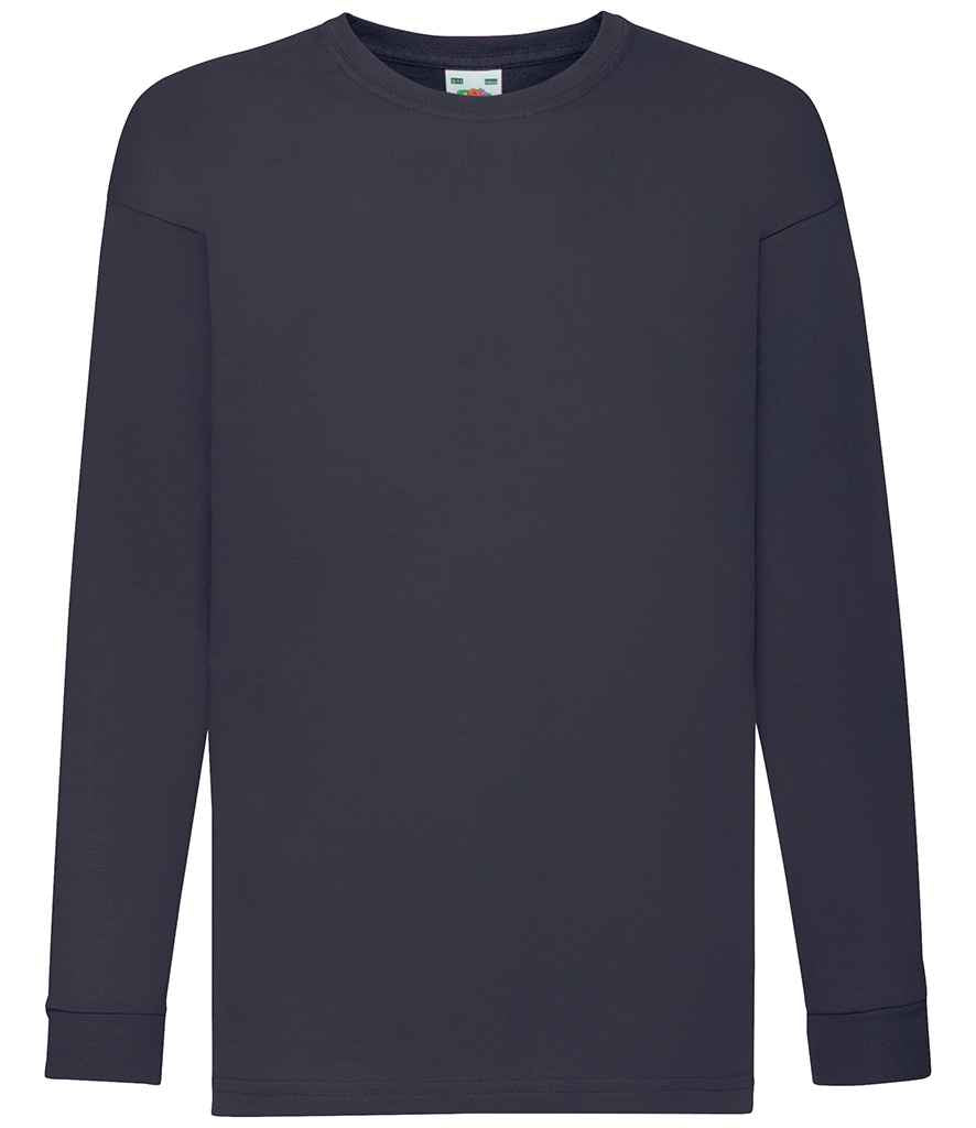 Fruit of the Loom SS21B Kids Long Sleeve Value T-Shirt in Deep Navy