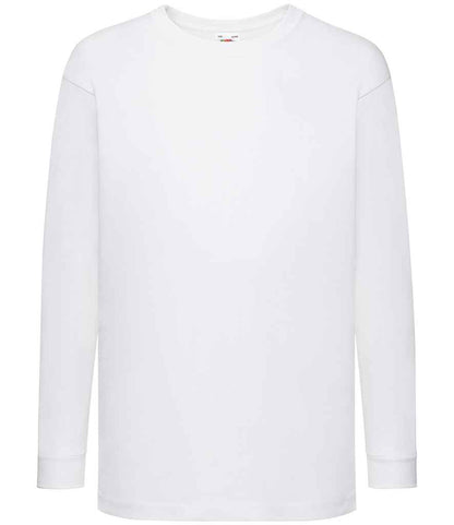 Fruit of the Loom SS21B Kids Long Sleeve Value T-Shirt in White