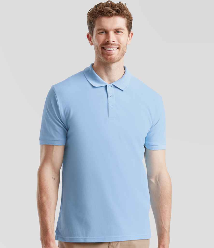 Fruit of the Loom SS5 polo in Sky Blue