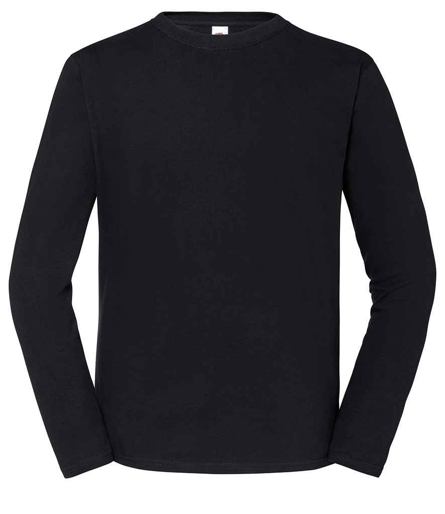 Fruit of the Loom SS624 Iconic 195 Long Sleeve T-Shirt in Black