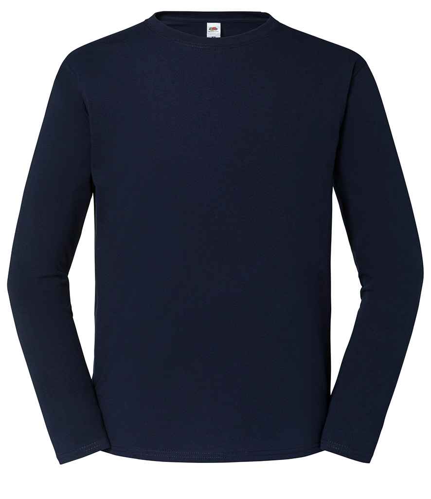 Fruit of the Loom SS624 Iconic 195 Long Sleeve T-Shirt in Deep Navy