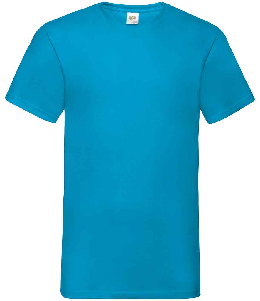 Fruit of the Loom SS7 V Neck Value T-Shirt in Azure