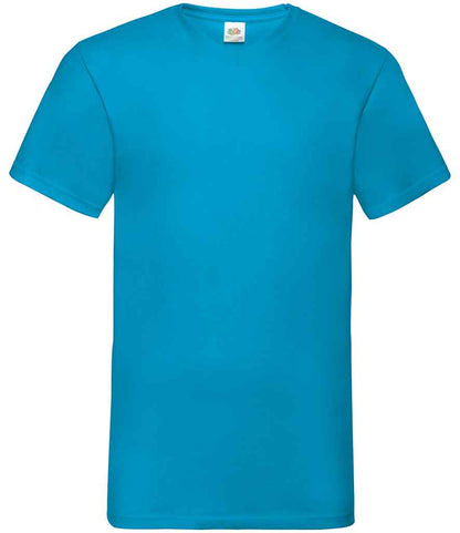 Fruit of the Loom SS7 V Neck Value T-Shirt in Azure