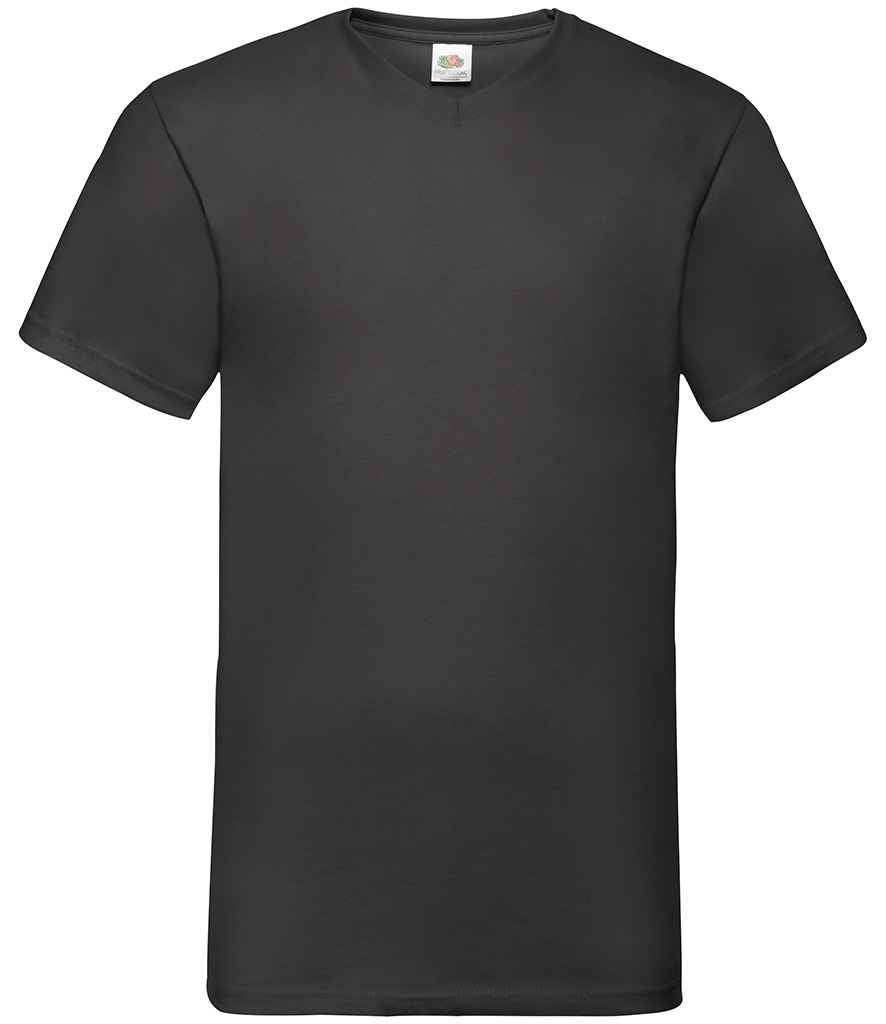 Fruit of the Loom SS7 V Neck Value T-Shirt in Black