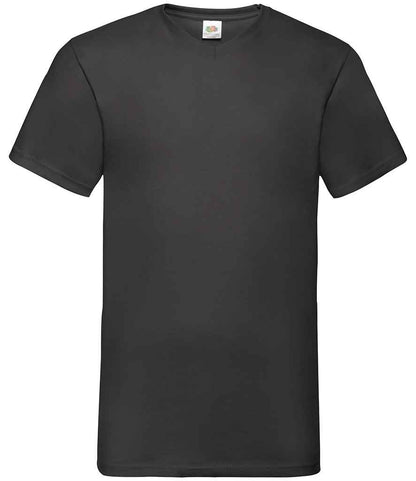 Fruit of the Loom SS7 V Neck Value T-Shirt in Black
