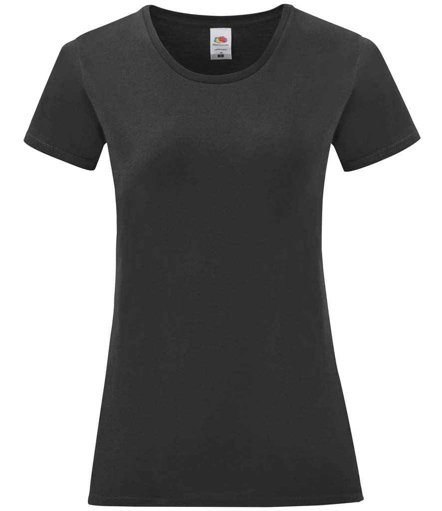 Fruit of the Loom SS721 Ladies Iconic 150 T-Shirt in Black