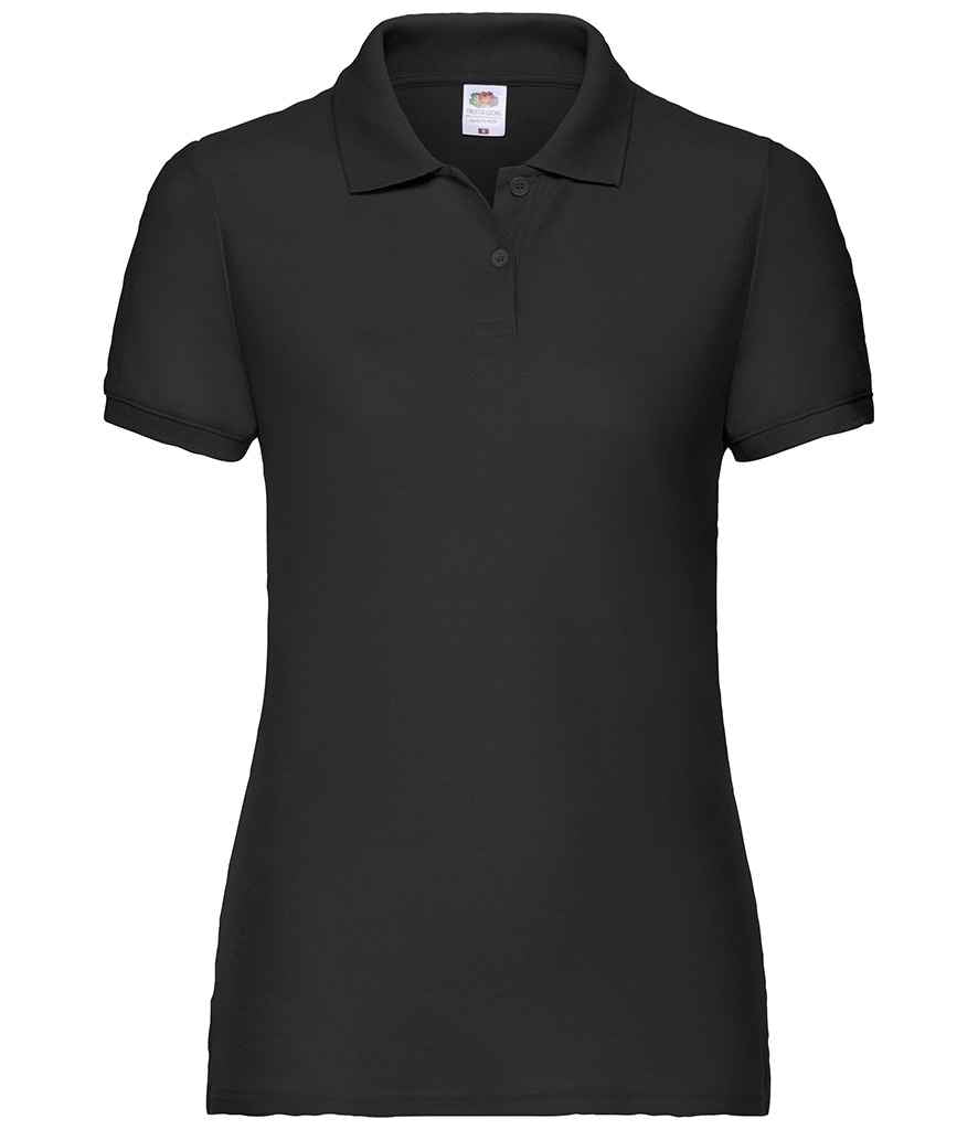 Fruit of the Loom SS86 ladies polo in Black
