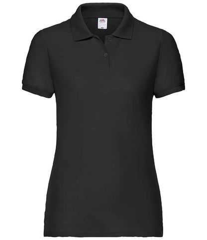 Fruit of the Loom SS86 ladies polo in Black