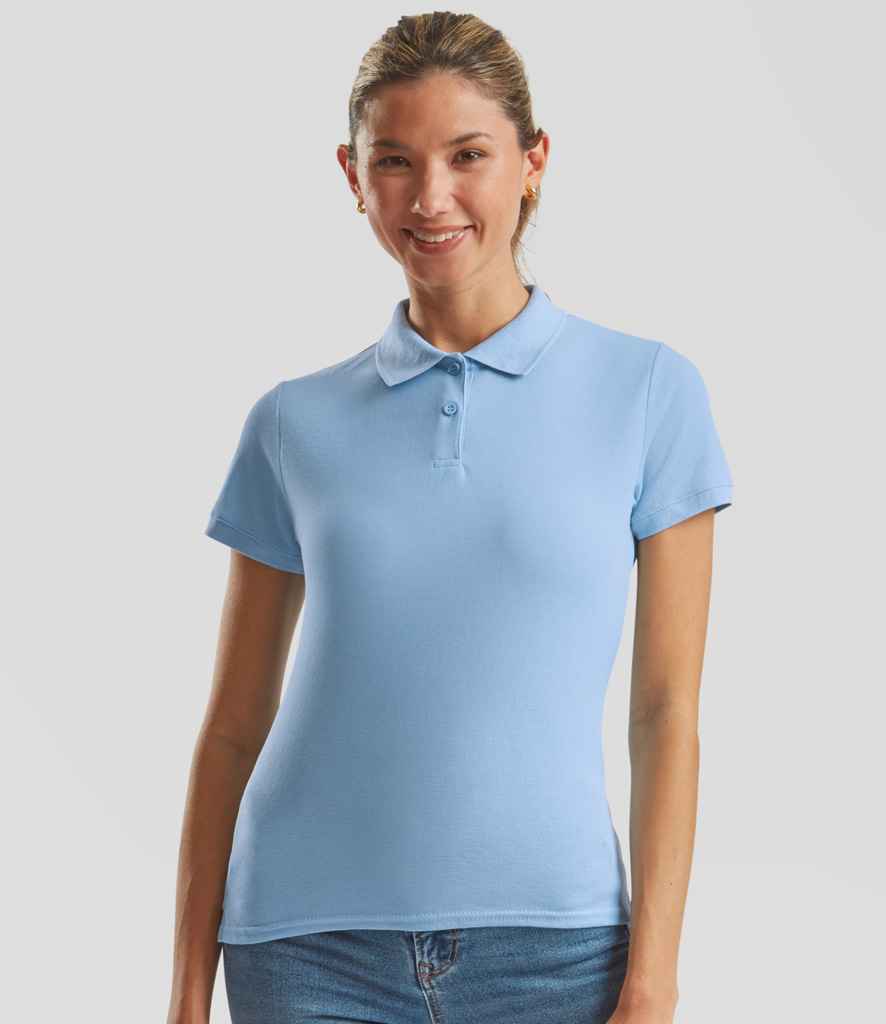 Fruit of the Loom SS86 ladies polo in Sky Blue