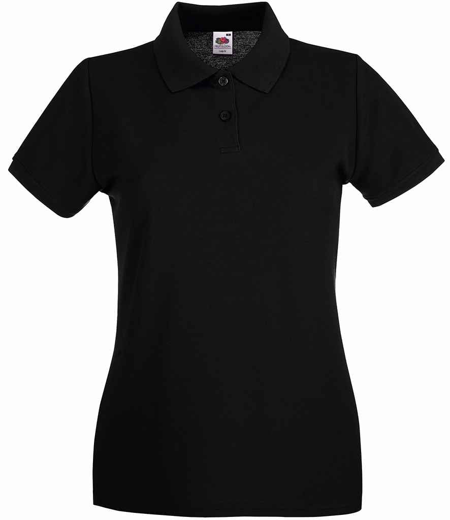 Fruit of the Loom SS89 ladies premium polo in Black