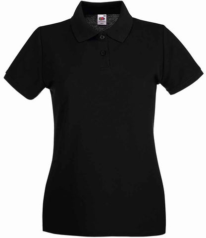 Fruit of the Loom SS89 ladies premium polo in Black