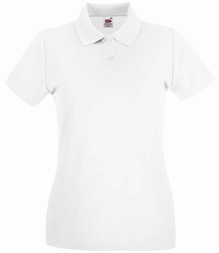 Fruit of the Loom SS89 ladies premium polo in White