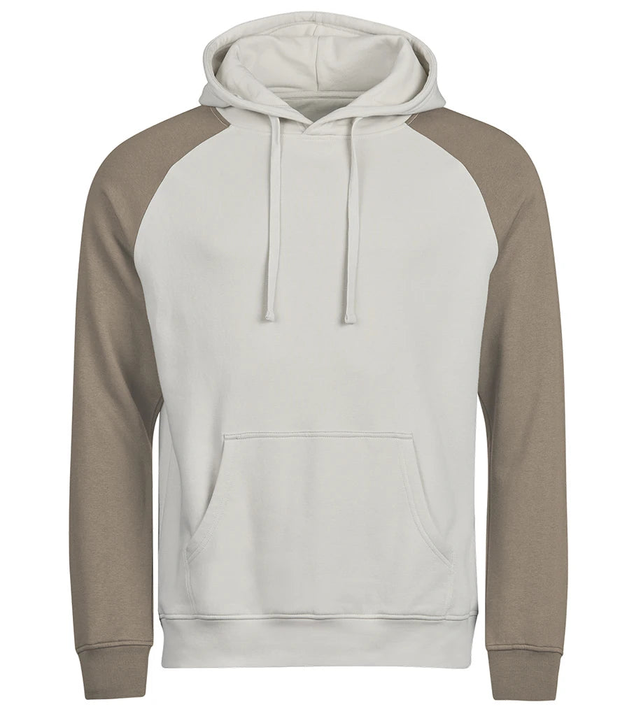 Tee Jays T5156 two-tone hooded sweatshirt in Cement/Clay