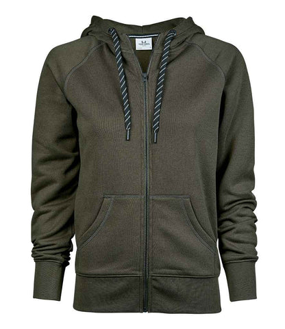 Tee Jays T5436 ladies fashion zip hoodie in Deep Green