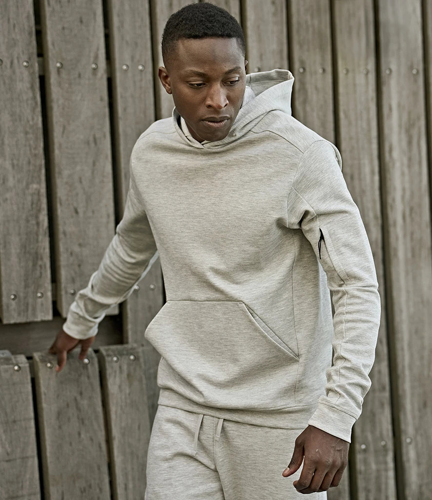 Tee Jays T5702 athletic hooded sweatshirt in Heather Grey