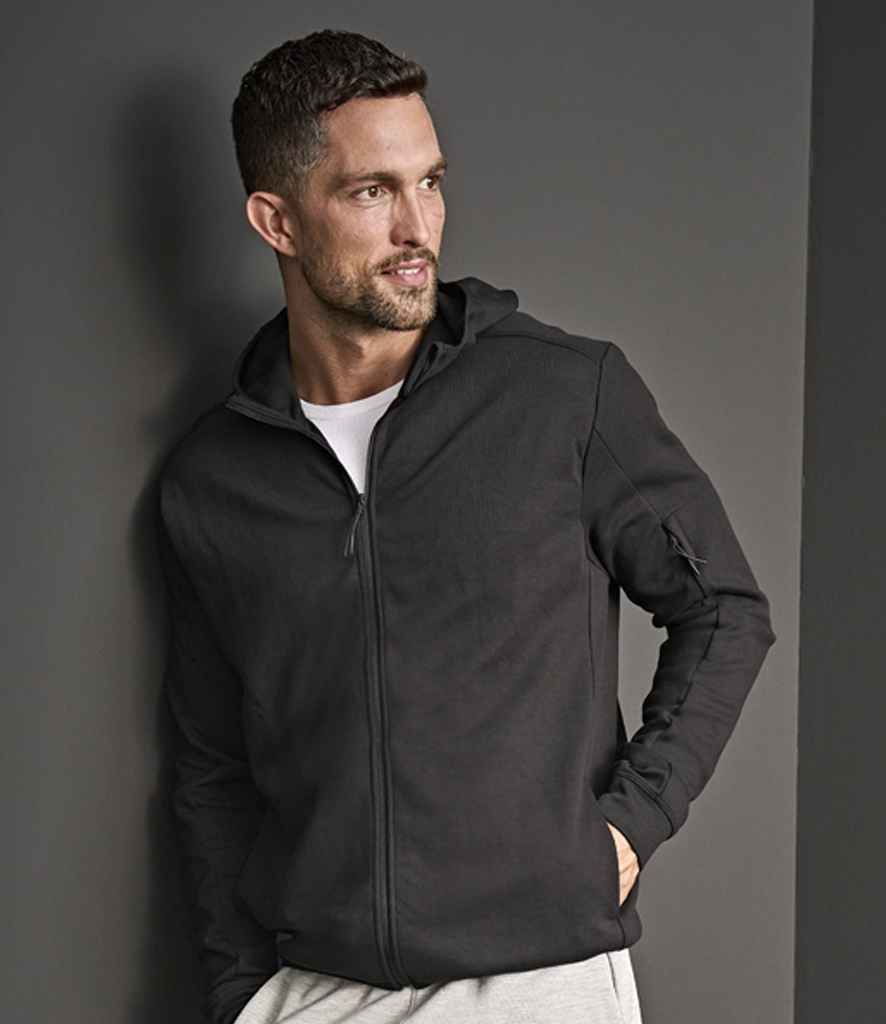 Tee Jays T5706 athletic full zip sweat jacket in Black