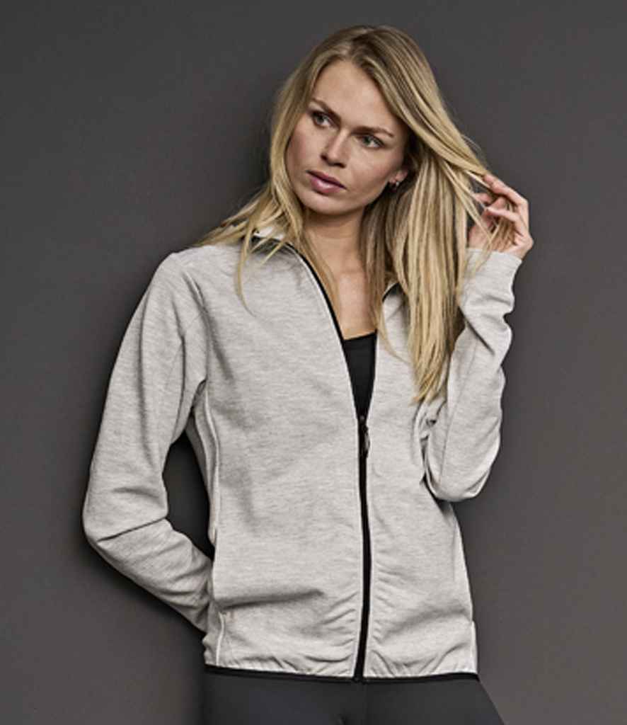Tee Jays T5706 athletic full zip sweat jacket in Heather Grey