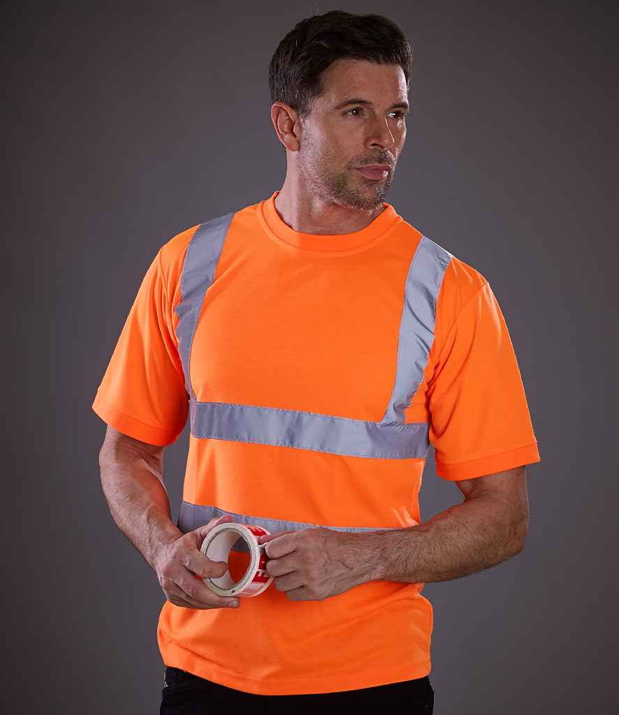 Yoko YK010 Hi-Vis Short Sleeve T-Shirt in Orange