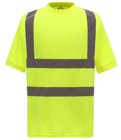 Yoko YK010 Hi-Vis Short Sleeve T-Shirt in Yellow