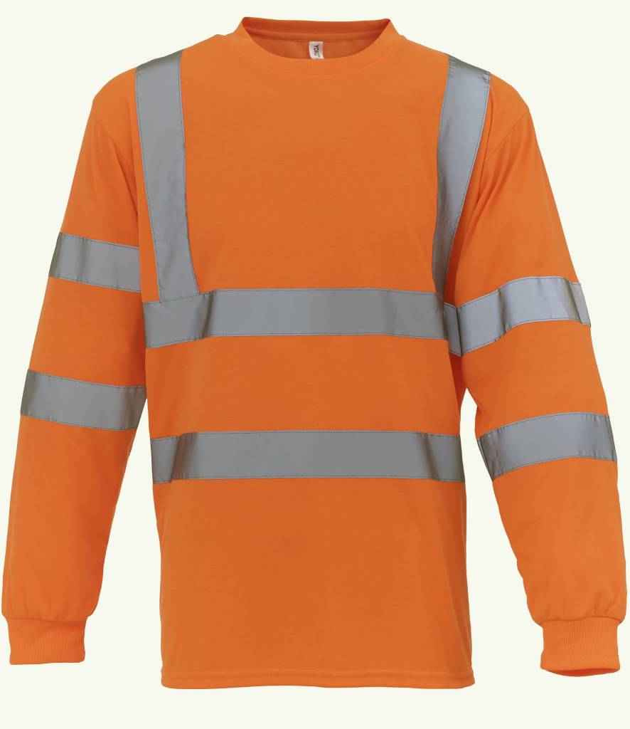Yoko YK012 Hi-Vis Long Sleeve T-Shirt in Orange