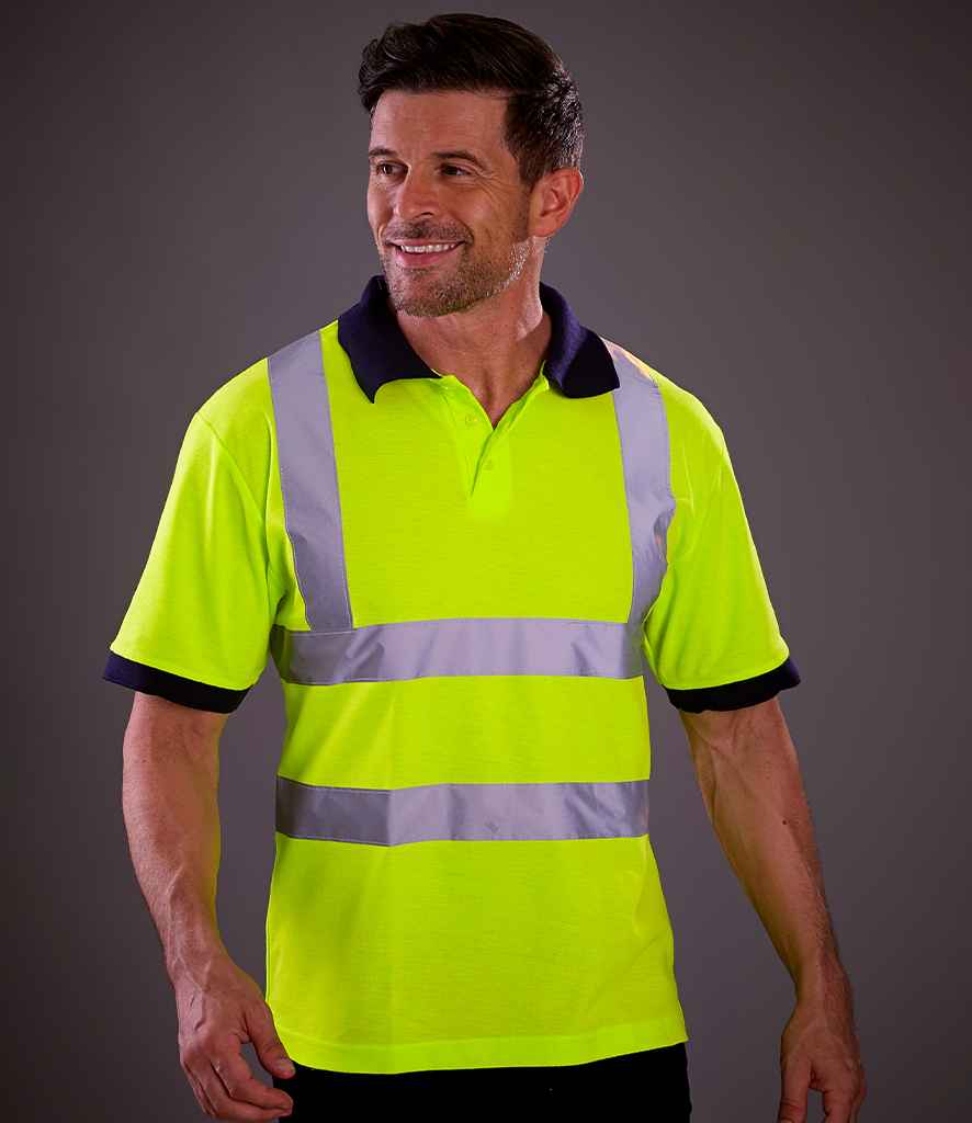 Yoko YK015 Hi-Vis Polo Shirt in Yellow