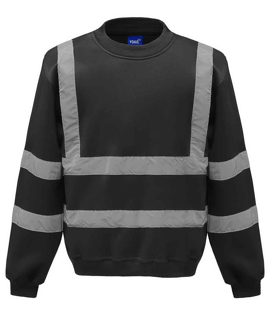 Yoko YK030 Hi-Vis Sweatshirt in Black