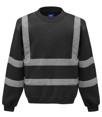 Yoko YK030 Hi-Vis Sweatshirt in Black
