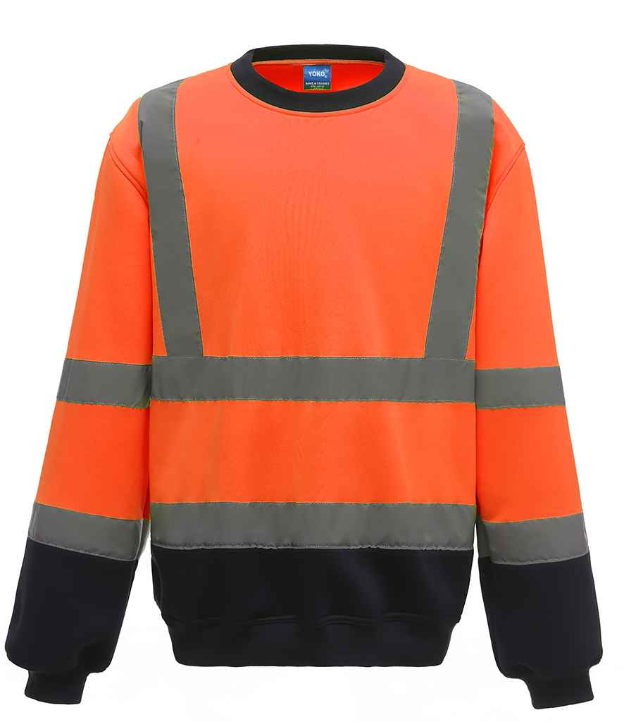 Yoko YK030 Hi-Vis Sweatshirt in Orange/Navy