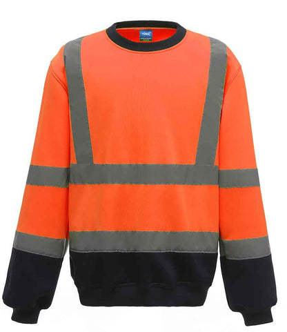 Yoko YK030 Hi-Vis Sweatshirt in Orange/Navy