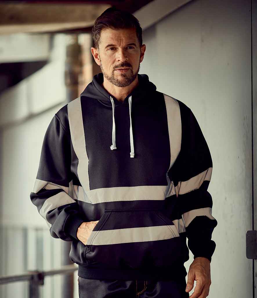Yoko YK031 Hi-Vis Pull Over Hoodie in Navy