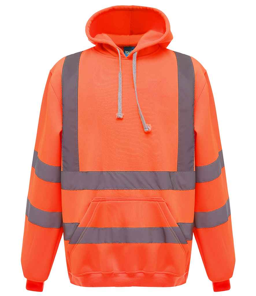 Yoko YK031 Hi-Vis Pull Over Hoodie in Orange