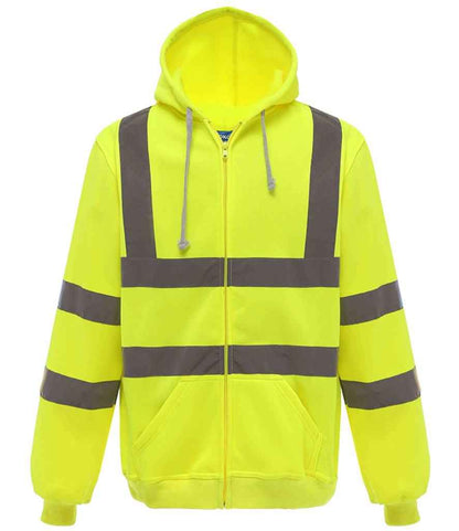 Yoko YK032 Hi-Vis Zip Hoodie in Yellow