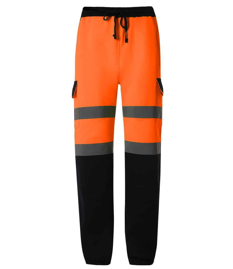 Yoko YK034 Hi-Vis Jog Pants in Orange/Navy