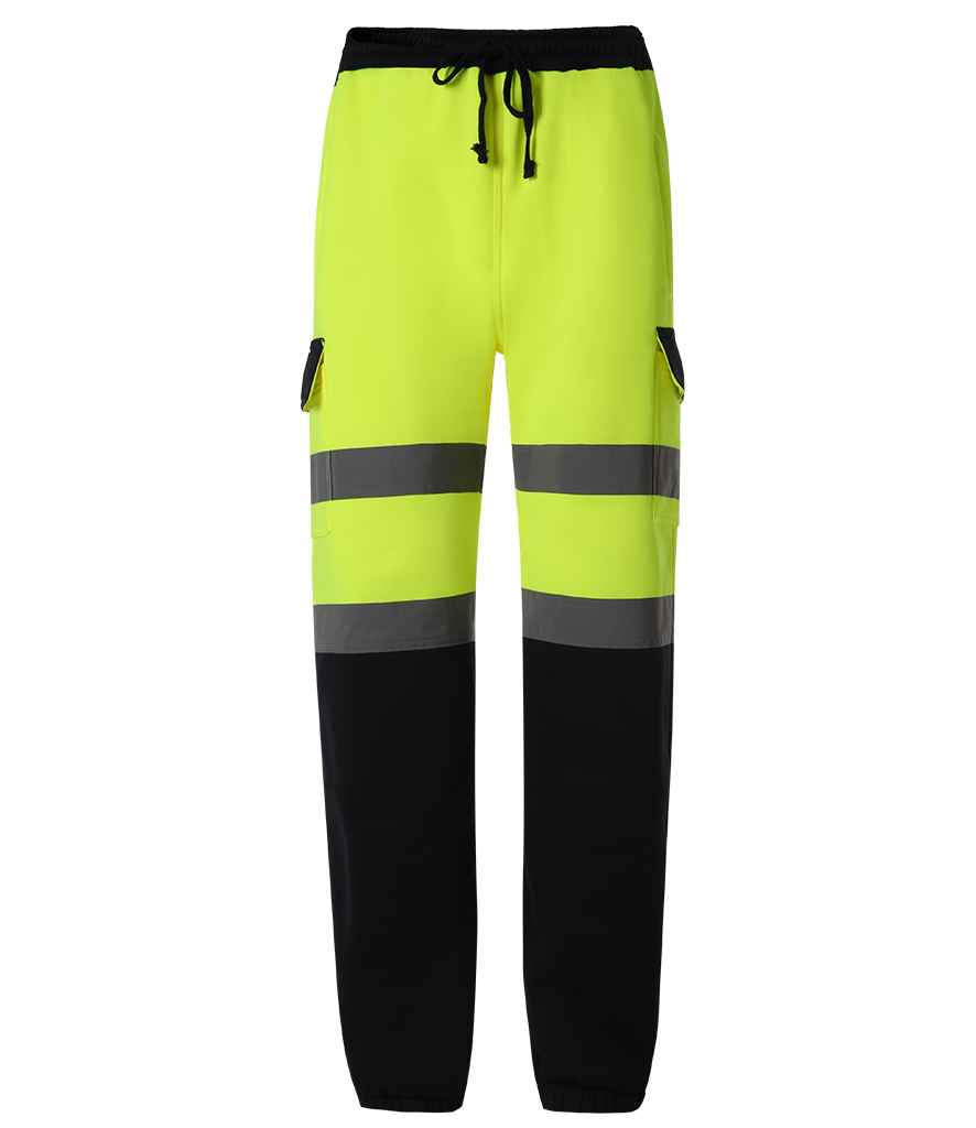 Yoko YK034 Hi-Vis Jog Pants in Yellow/Navy