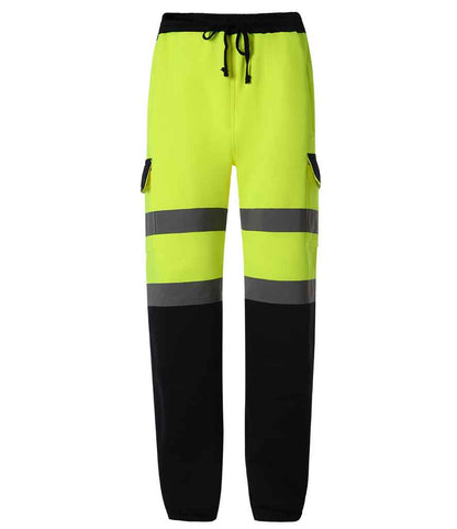 Yoko YK034 Hi-Vis Jog Pants in Yellow/Navy
