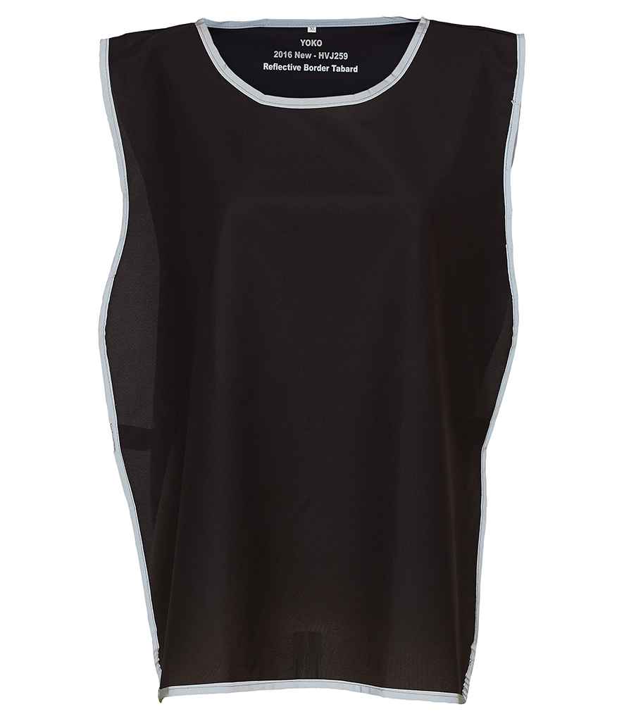 Yoko YK100 Hi-Vis Reflective Border Tabard in Black