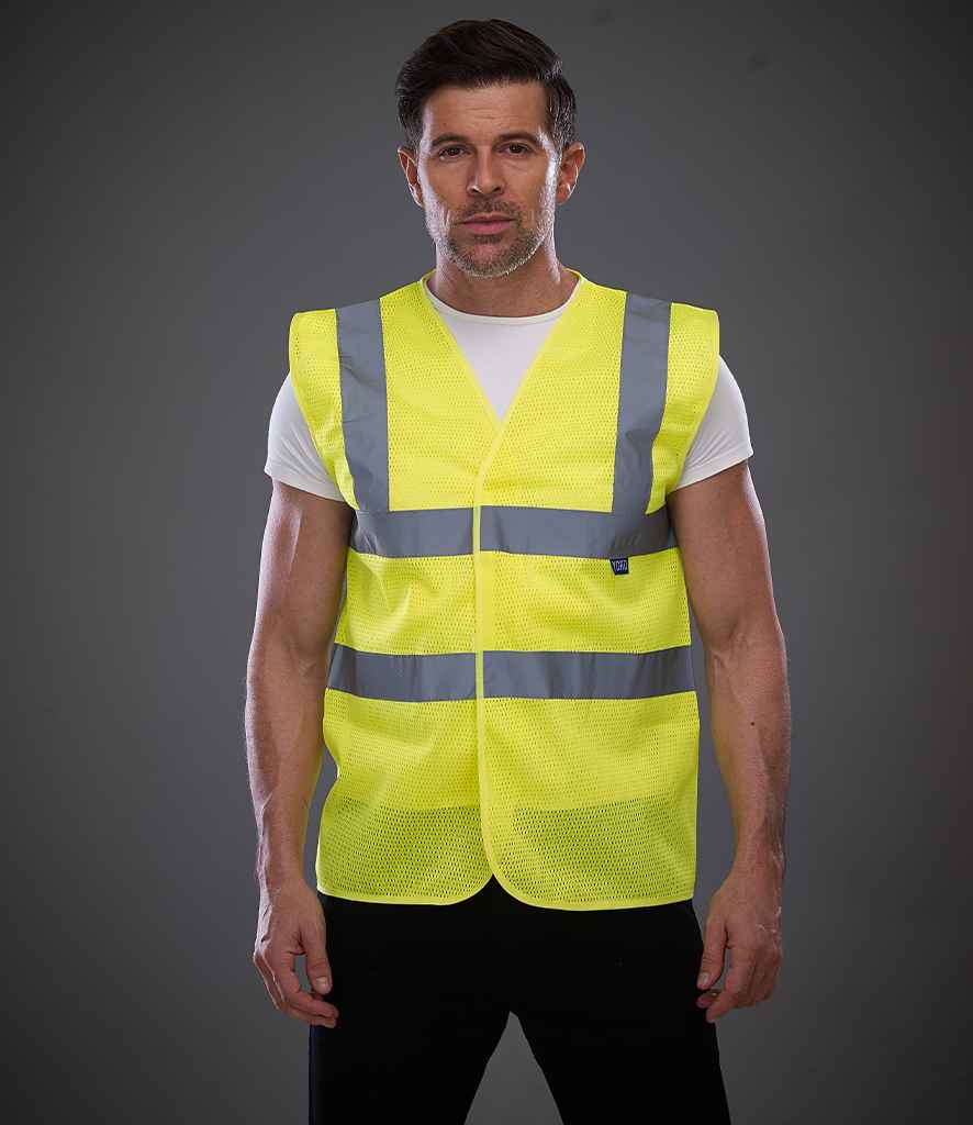 Yoko YK104 Top Cool Open Mesh Waistcoat in Yellow