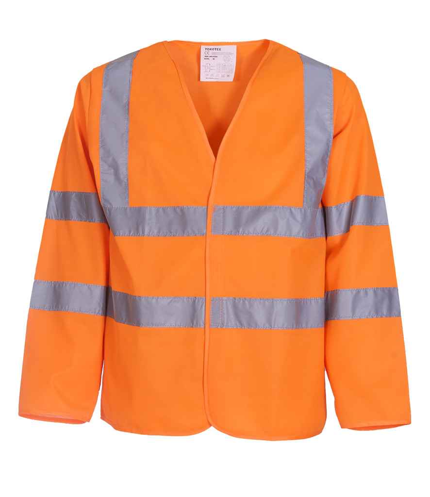 Yoko YK105 Hi-Vis Long Sleeve Jacket in Orange