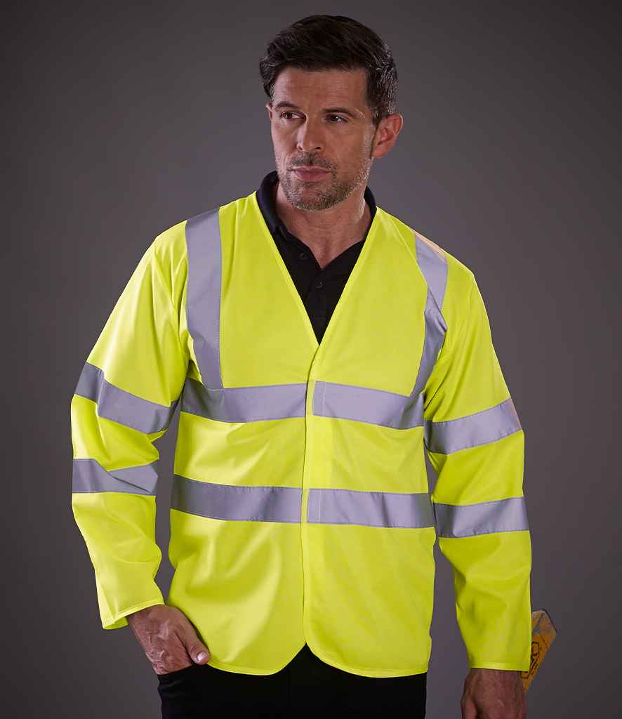 Yoko YK105 Hi-Vis Long Sleeve Jacket in Yellow