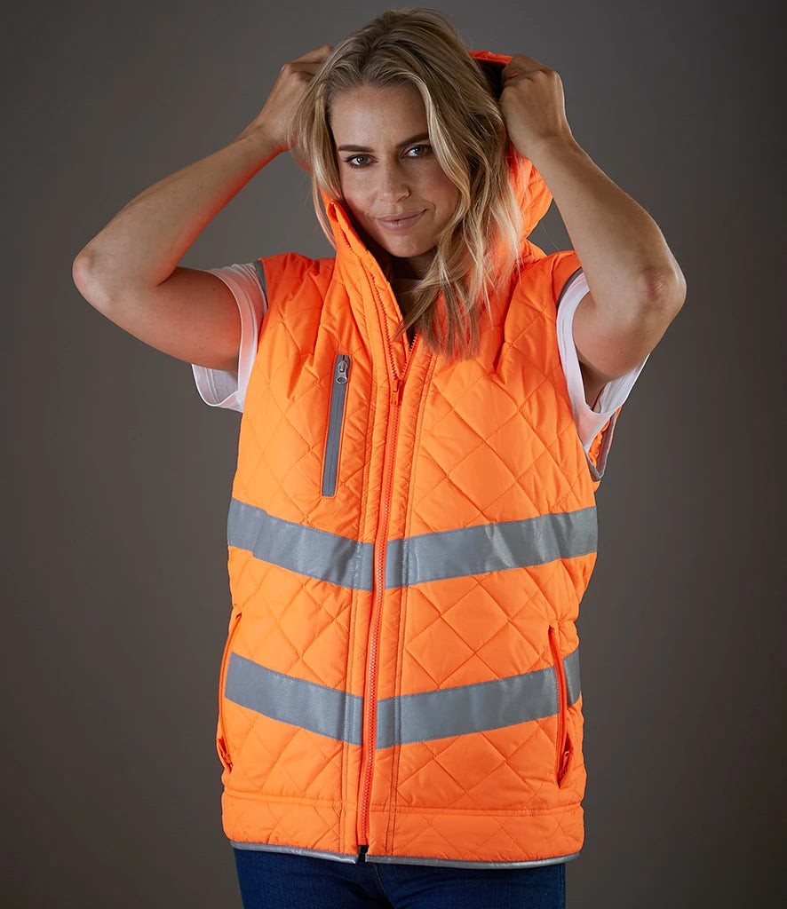 Yoko YK216 Hi-Vis Kensington Hooded Gilet