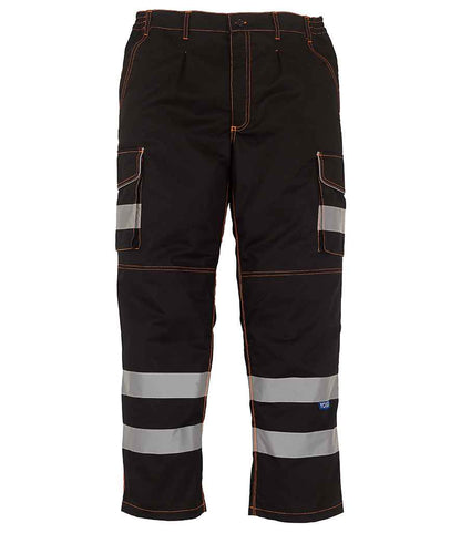 Yoko YK301 Hi-Vis Cargo Trousers with Knee Pad Pockets