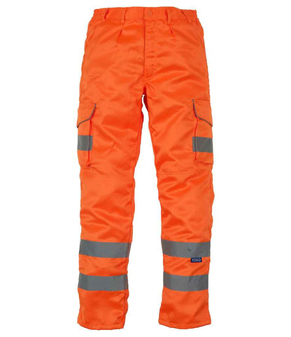 Yoko YK301 Hi-Vis Cargo Trousers with Knee Pad Pockets